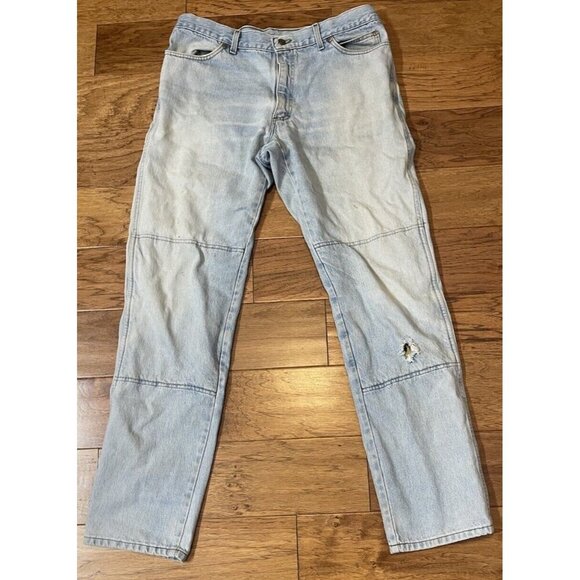 Vtg Draggin Jeans Mens Sz 38x34 Motorcycle Kevlar Lined USA Distressed